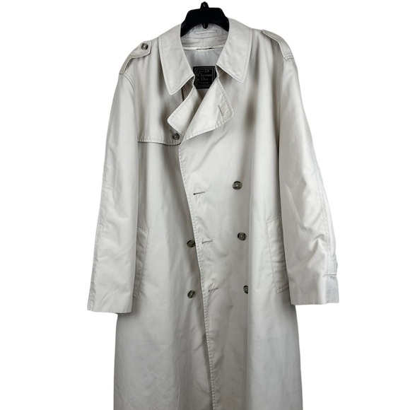 Dior Other - VTG Christian Dior Monsieur Tan Wool Trench Coat Removable Lining Mens Sz 48R XL